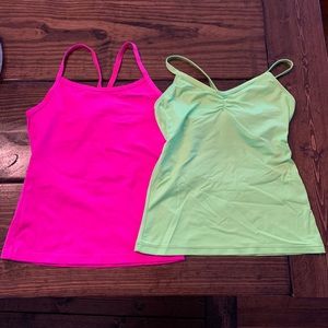 Motionwear Dance tanks size Small pink and Green
